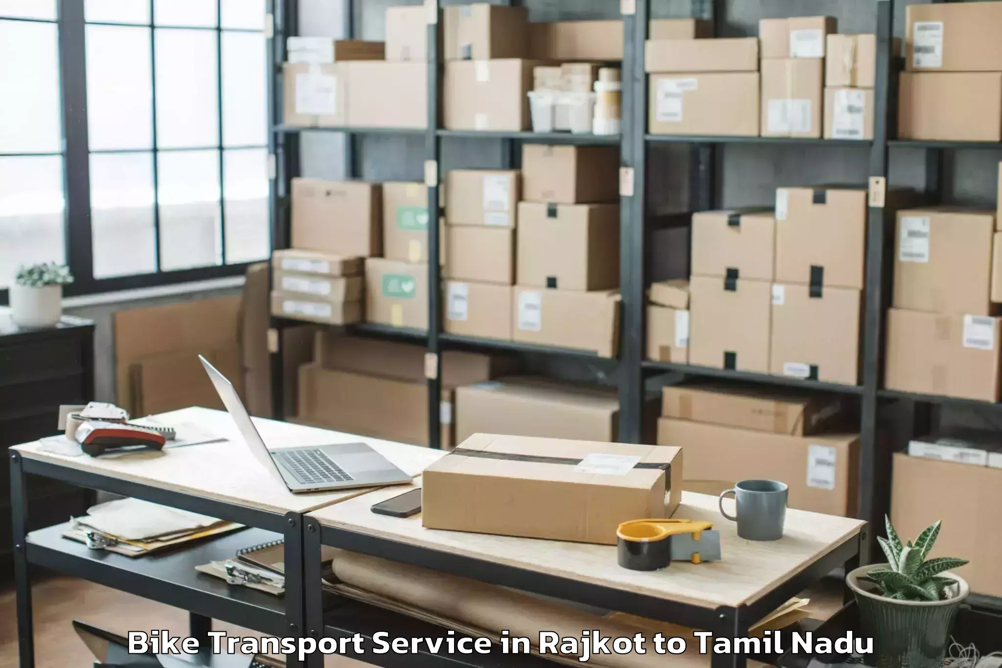 Book Rajkot to Manalurpettai Bike Transport Online